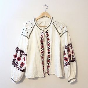 Bohemian style white embroidered top Nasty Gal